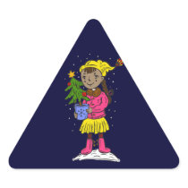 Girl Holding Christmas Tree