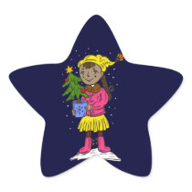 Girl Holding Christmas Tree
