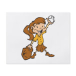 girl holding softball flyers