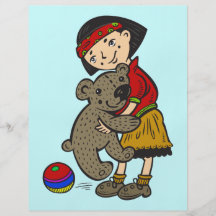 Girl Holding Teddy Bear Flyers