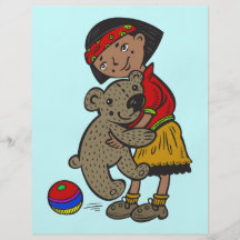 Girl Holding Teddy Bear Full Color Flyer