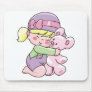 Girl Hugging Bear Mouse Pad