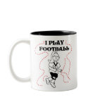 Girl I Play Football mugs