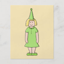 Girl in a Green Birthday Outfit. Flyers
