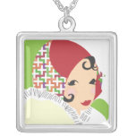 Girl in a Red Hat Necklace