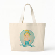 Girl in blue bags