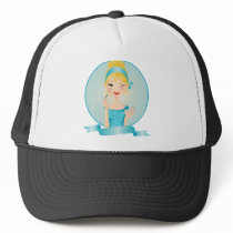 Girl in blue hats