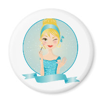 Girl in blue magnets