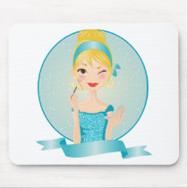 Girl in blue mousepads