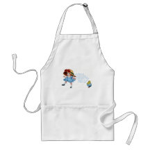 Girl in Bonnet & Blue Dress Vintage Easter Apron