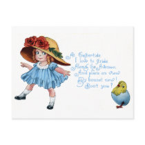 Girl in Bonnet & Blue Dress Vintage Easter Post Cards