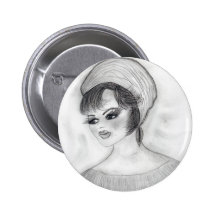 Girl in Cap Buttons
