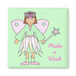 Girl in Fairy Costume -- Green and Pink magnets