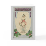 Girl in Flowery Dress Christmas Card