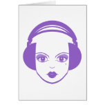 Girl in Headphones Greeting Card