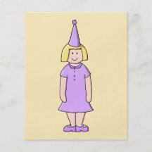 Girl in Lilac Colour Birthday Party Outfit. Flyer Design