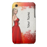 Girl in red dress iPhone 3 case