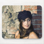 Girl in the city mousepads