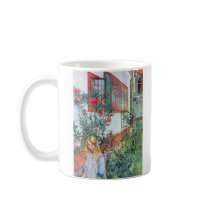 Girl in the Garden with Red Flowers Mug