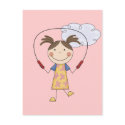 Girl Jumping Rope  T-shirts and Gifts postcards