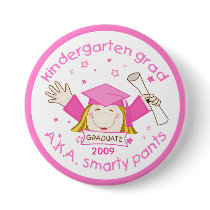 Girl Kindergarten Graduate / Graduation Button