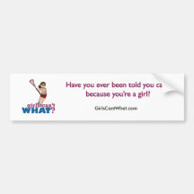 Girl Lacrosse Player in Red Bumper Sticker