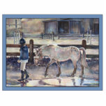 Girl Leading Her Pony Artwork Cut Out