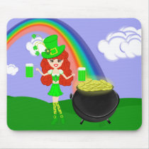 Girl Leprechaun 2 Mouse Pads