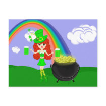 Girl Leprechaun 2 Post Cards