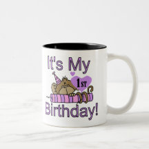 Girl Monkey 1st Birthday Tshirts and Gifts Mug