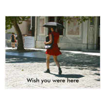 Girl on a sunny day Wish you were here Post Card