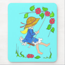 Girl on a Swing Mousemat mousepads