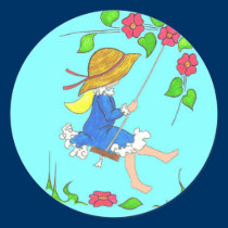 Girl on a Swing stickers