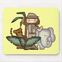 Girl on Safari Tshirts and Gifts Mousepad