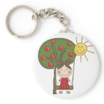 Girl on Swing  T-shirts and Gifts Keychains