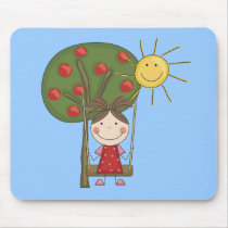 Girl on Swing  T-shirts and Gifts Mouse Mats