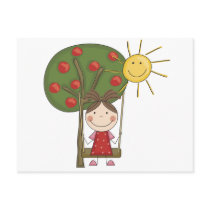 Girl on Swing  T-shirts and Gifts Postcards