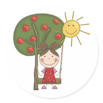 Girl on Swing  T-shirts and Gifts Sticker