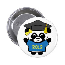 Girl Panda Blue & Gold 2012 Grad Button
