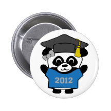 Girl Panda Blue & Grey 2012 Grad Buttons