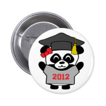 Girl Panda Grey & Red 2012 Grad Pins