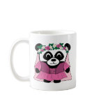 Girl Panda in Pink Renaissance Dress Coffee Mug
