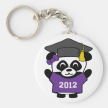 Girl Panda Purple & White 2012 Grad Key Chains