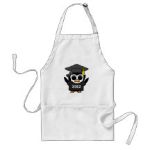 Girl Penguin Black & White 2012 Grad Aprons