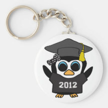 Girl Penguin Black & White 2012 Grad Keychains