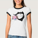 Girl & Pink Lilies Grunge Design t-shirts