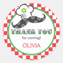 Girl Pizza Party Favour Sticker