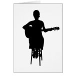 Girl Playing Acoustic Guitar Card