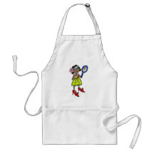 Girl Playing Dress Up Aprons