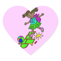 Girl Playing Hopscotch